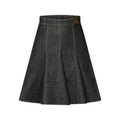 Topstitched Denim Skirt