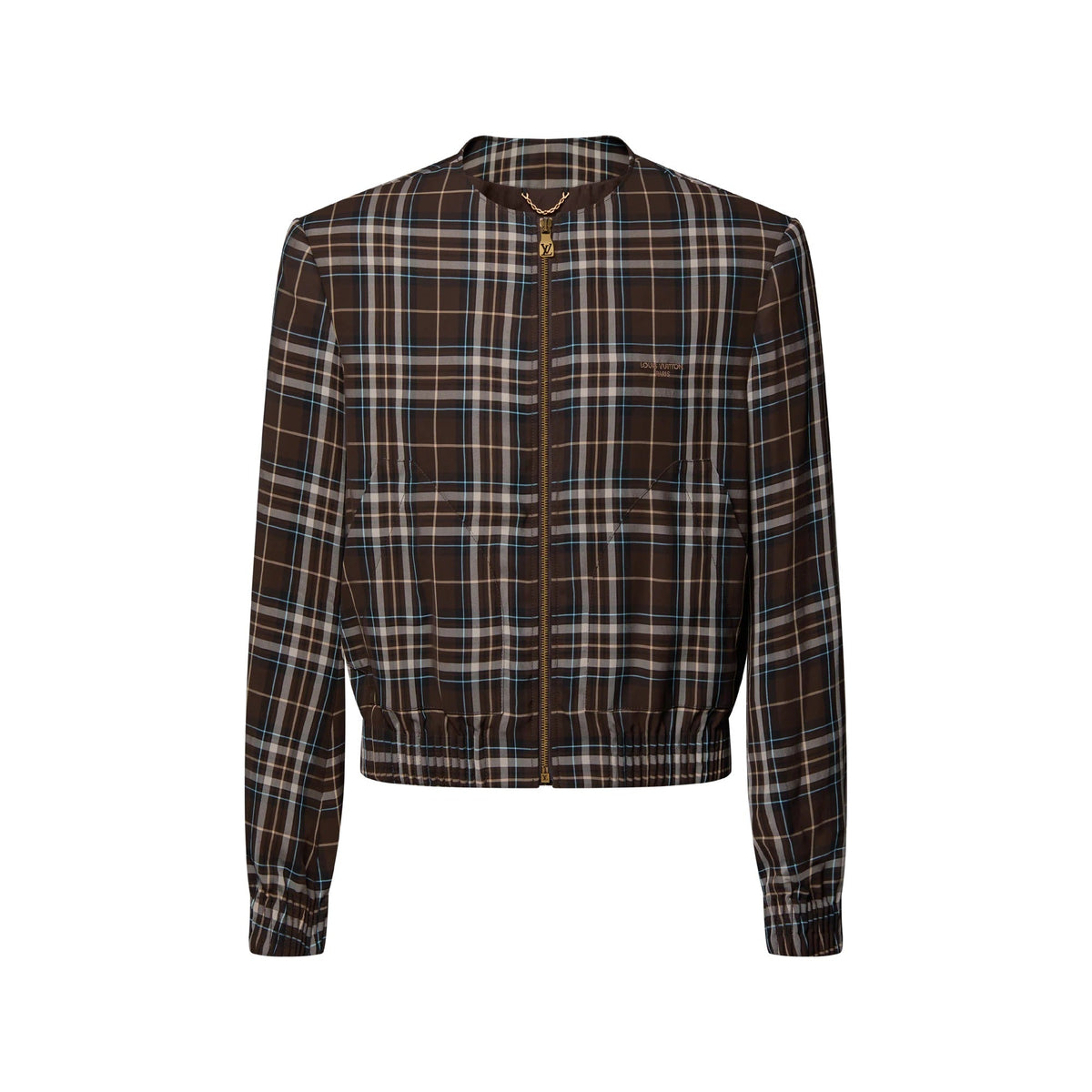 Tartan Collarless Blouson
