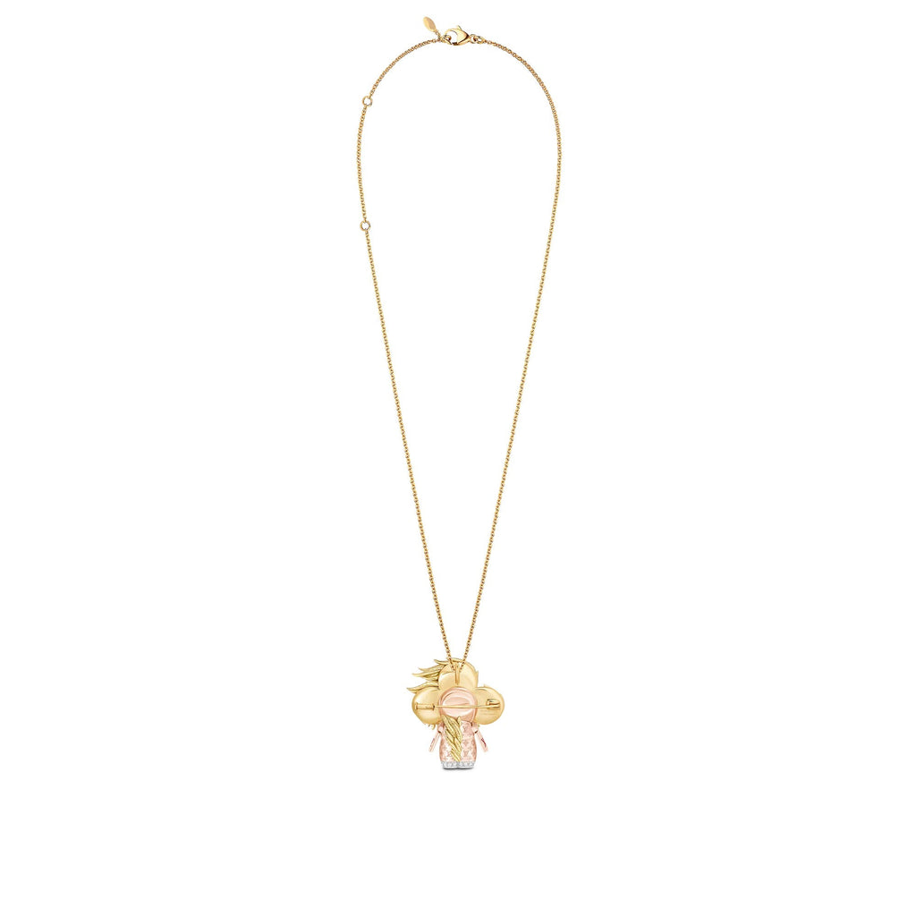Vivienne Rooster Pendant, 3 Golds, Lacquer, Diamonds & Colored Gemstones