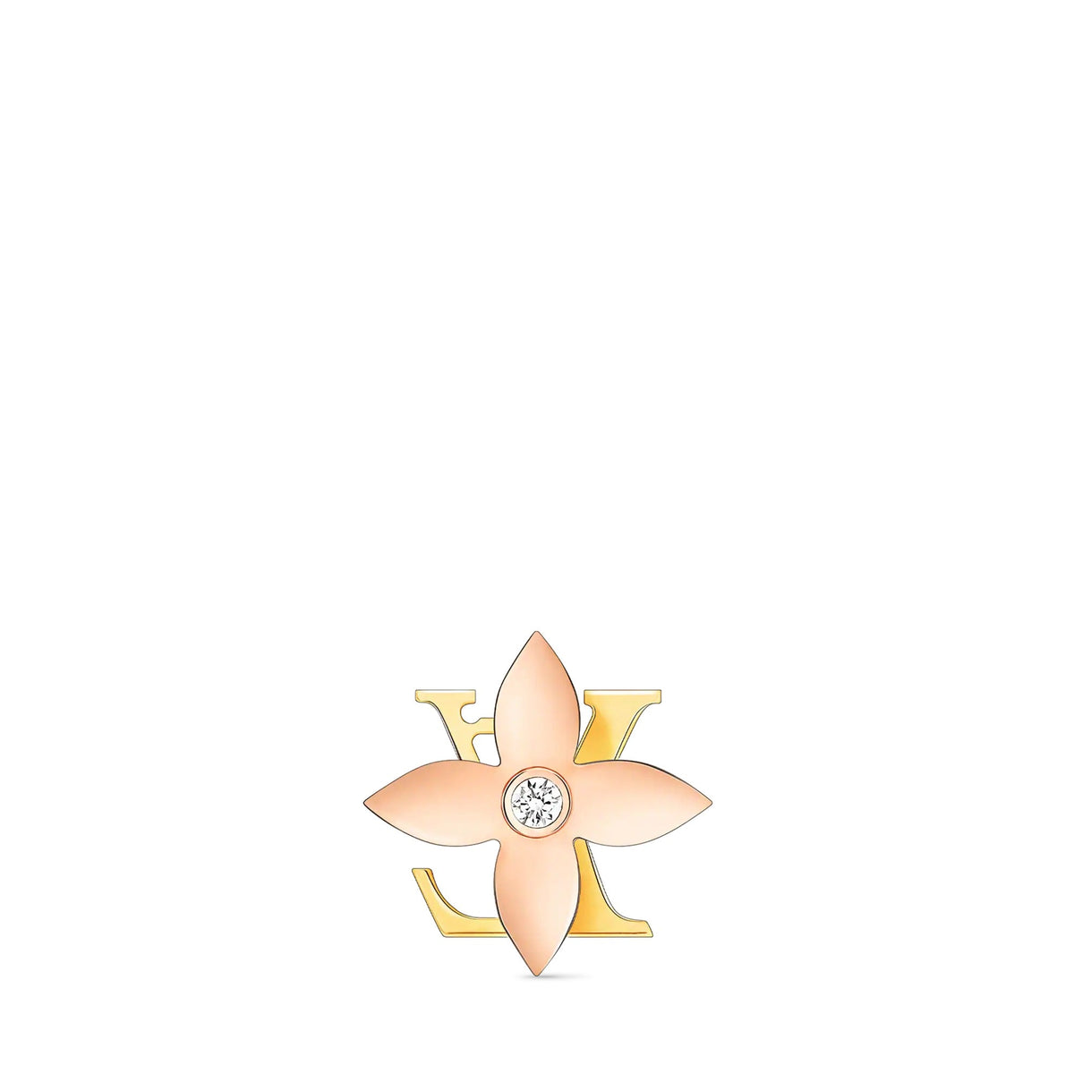 Idylle Blossom Reversible Stud, Pink And Yellow Gold And Diamond - Per Unit