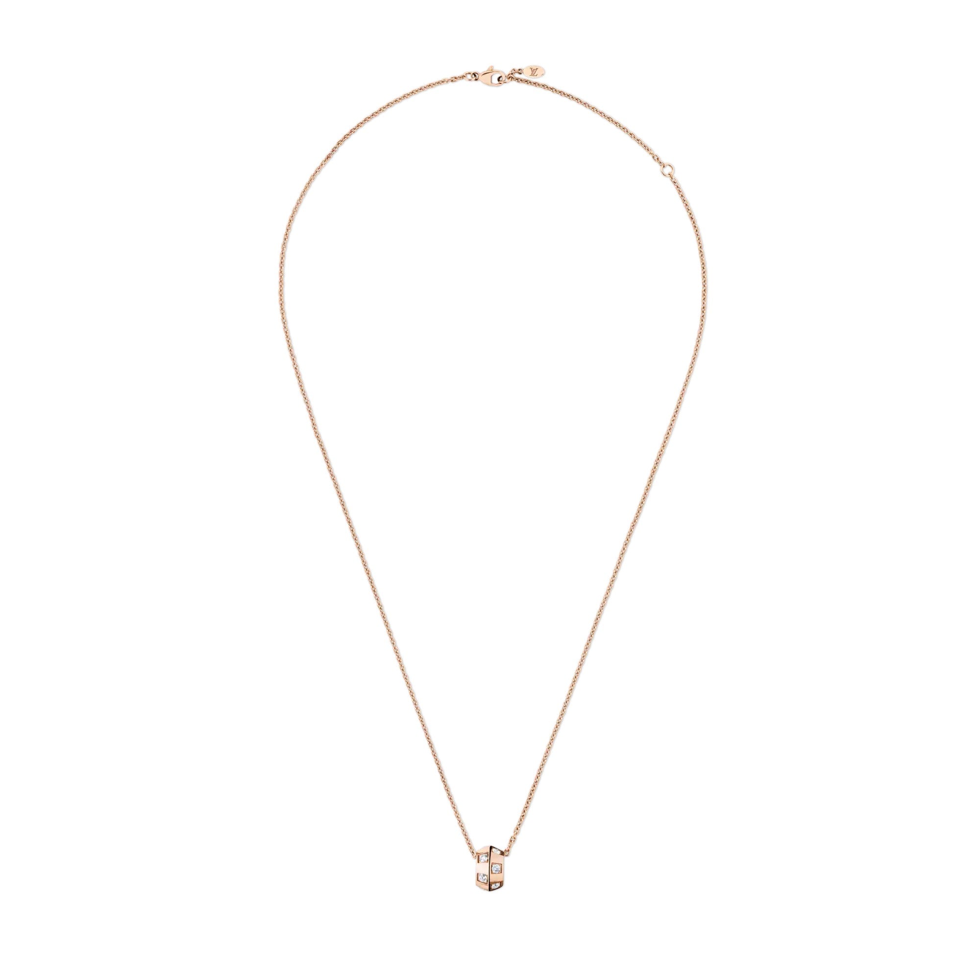 Le Damier de Louis Vuitton Pendant, Rose Gold and Diamonds