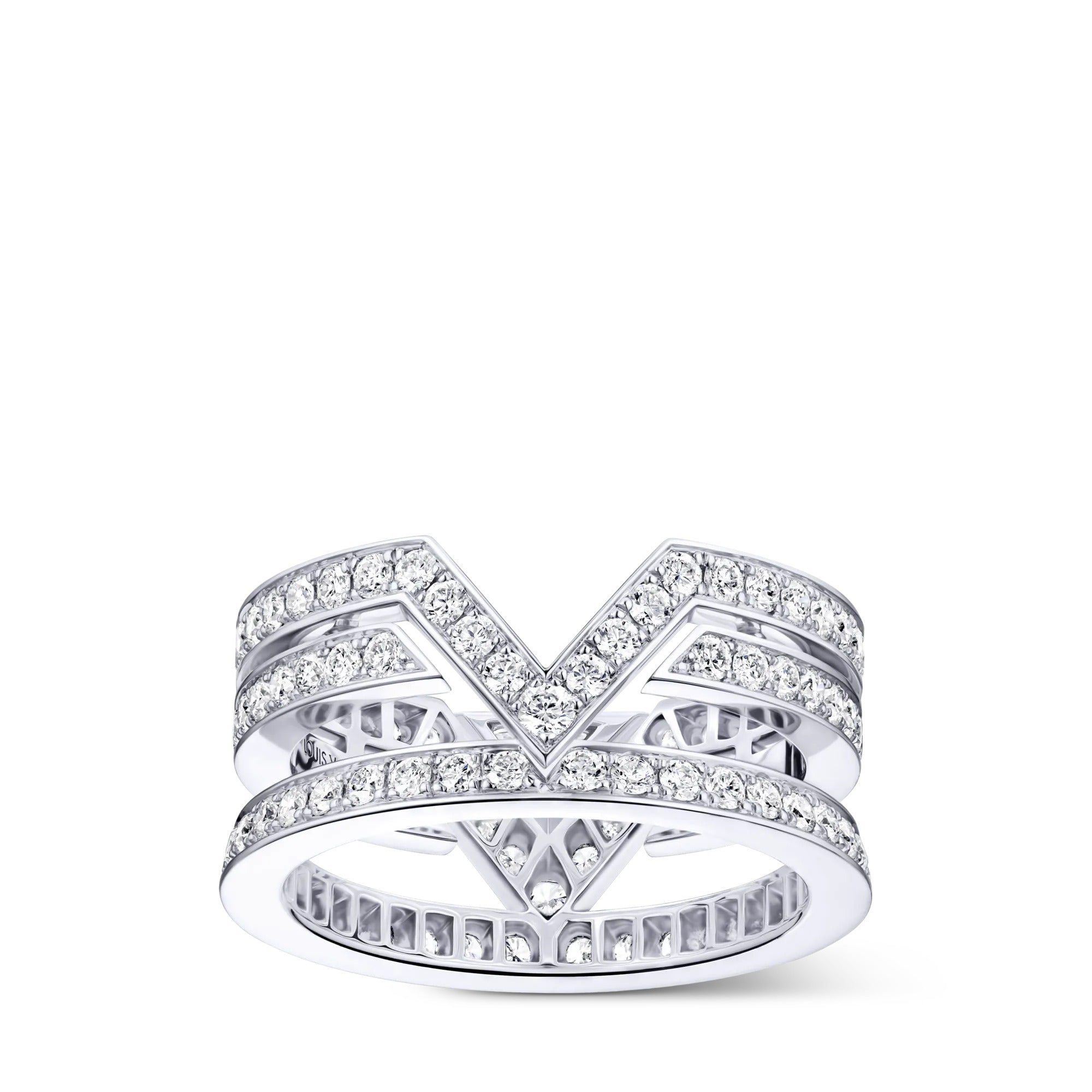Pure V Ring, White Gold and Diamonds