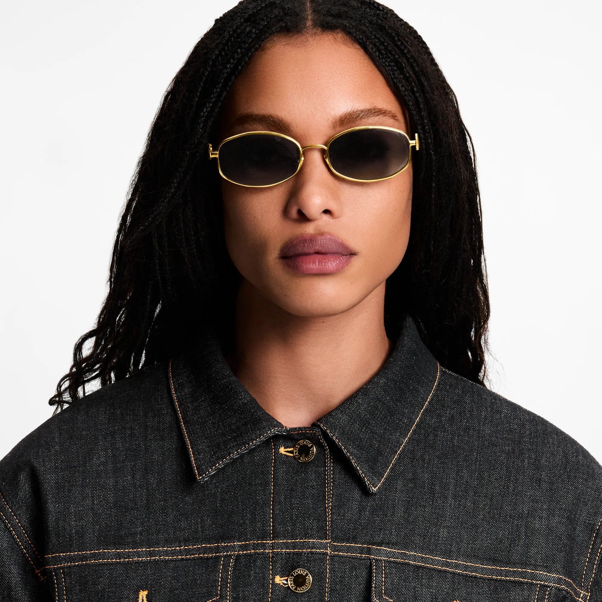 LV Script Metal Round Sunglasses