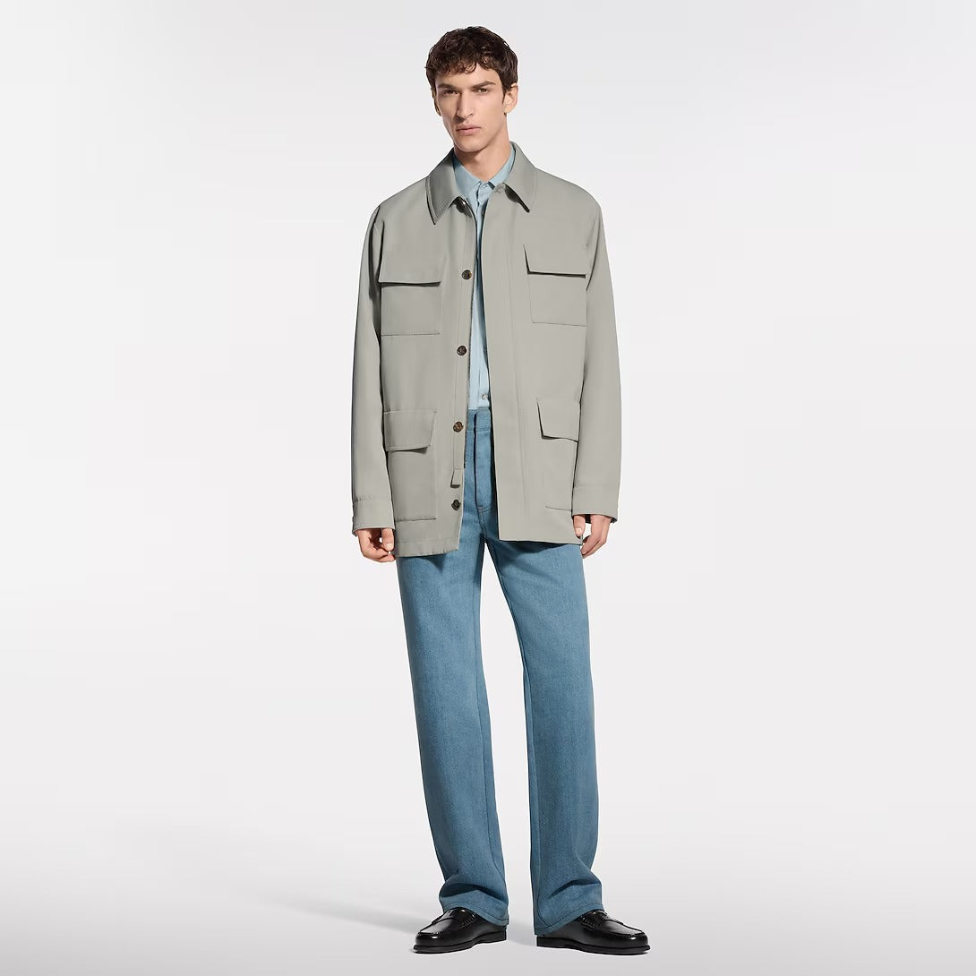 Cotton-Silk Blend Field Jacket
