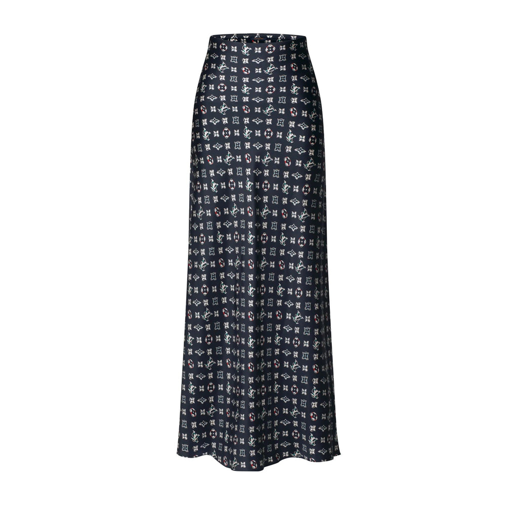 Monogram Buoy Flared Maxi Skirt
