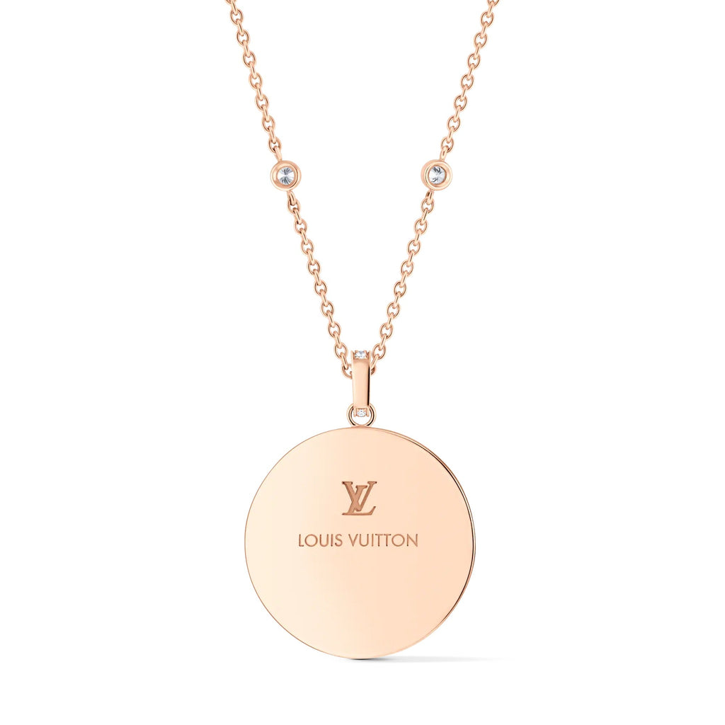 Color Blossom XL Sun Pendant, Pink Gold, White Mother-of-Pearl and Diamonds