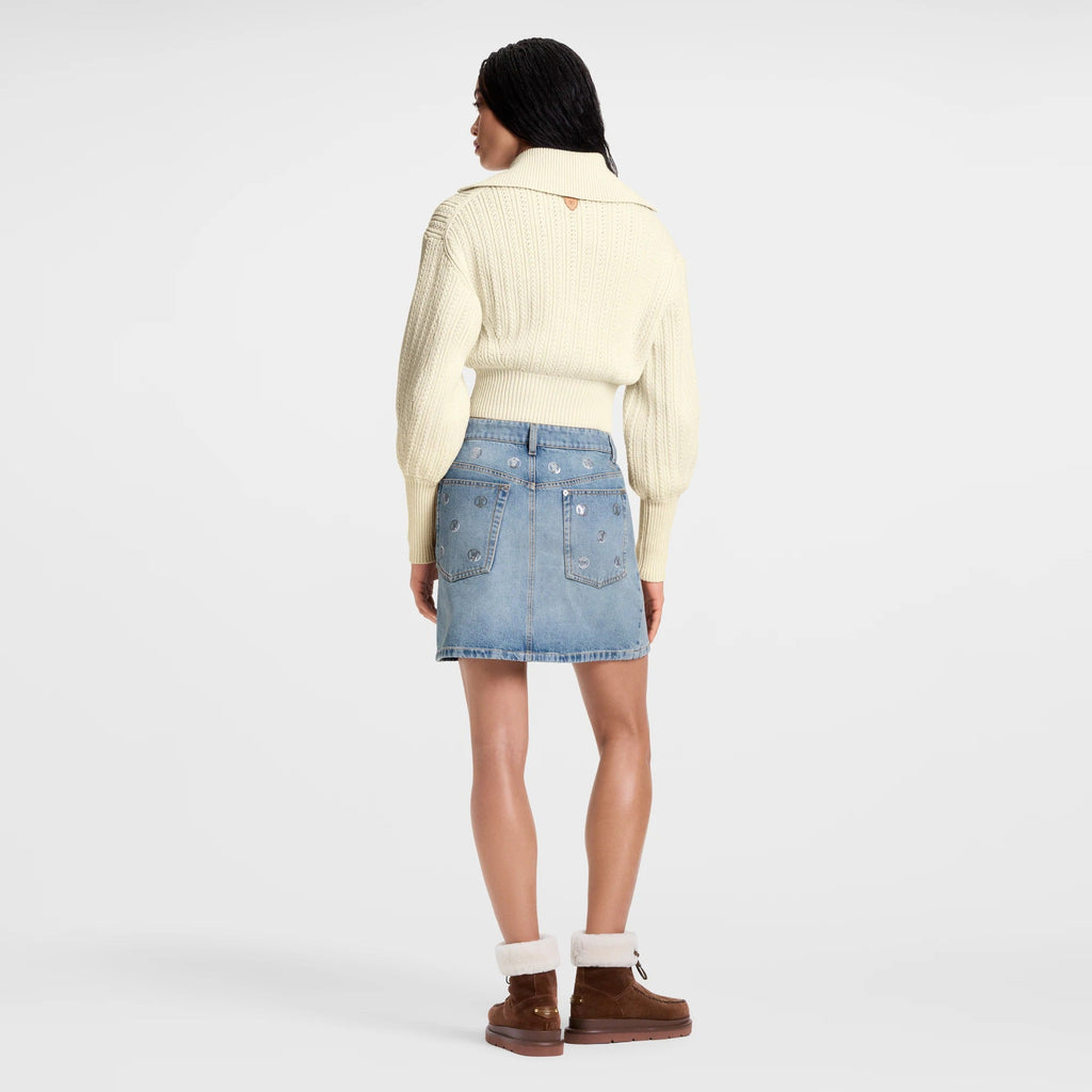 Cropped Rib-Knit Jacket