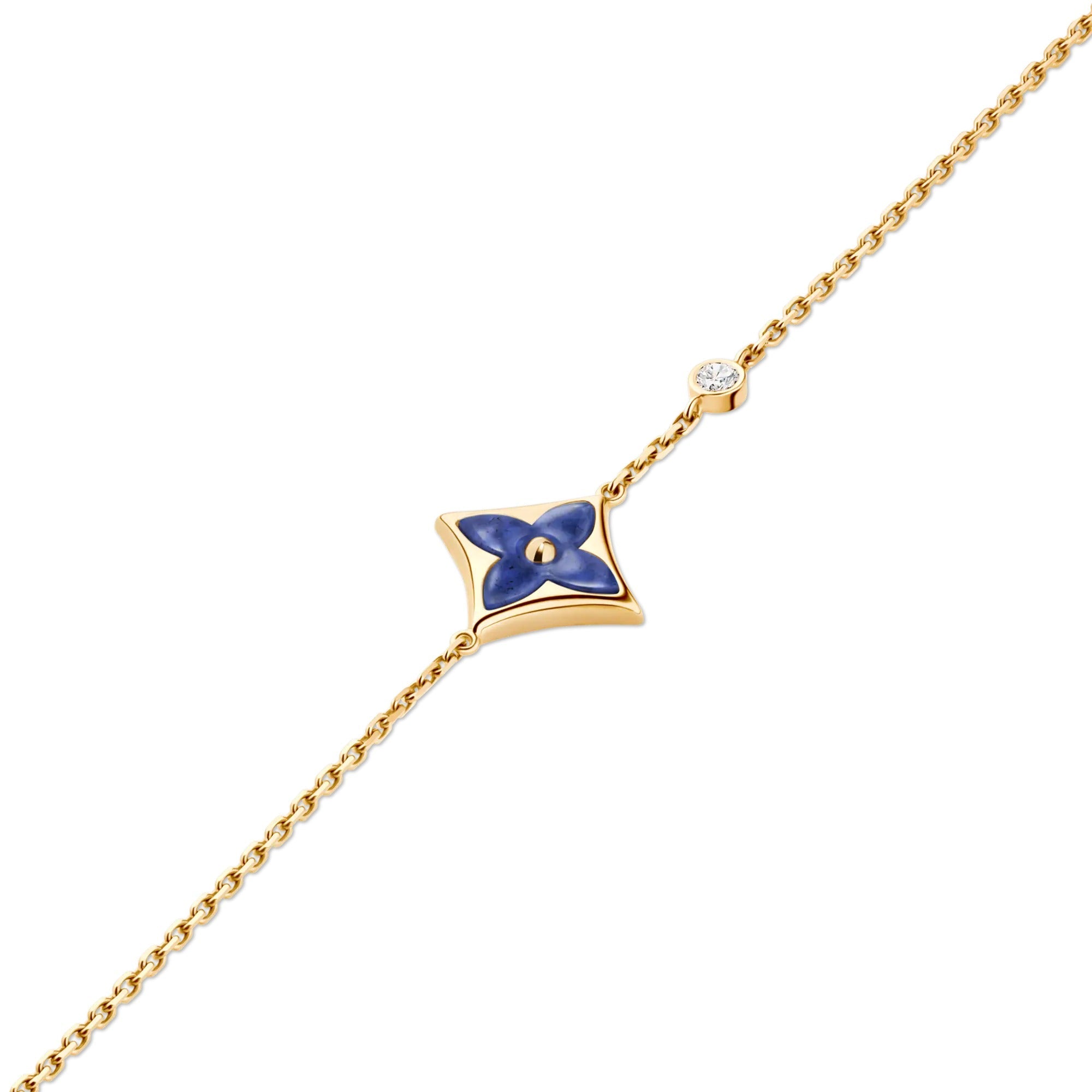 Color Blossom BB Star Bracelet, Yellow Gold, Sodalite and Diamond