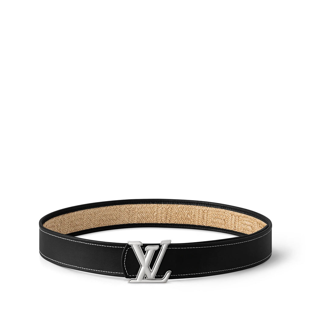 LV Dimension Raffia 40mm Reversible Belt