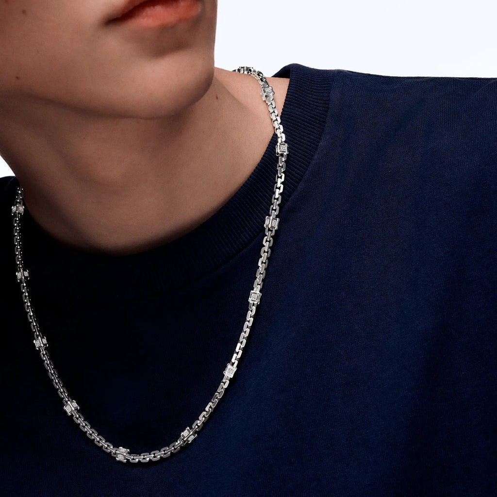 Les Gastons Vuitton Trunk Necklace, White Gold and Diamonds