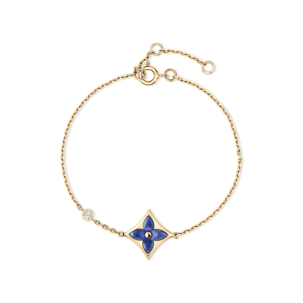 Color Blossom BB Star Bracelet, Yellow Gold, Sodalite and Diamond