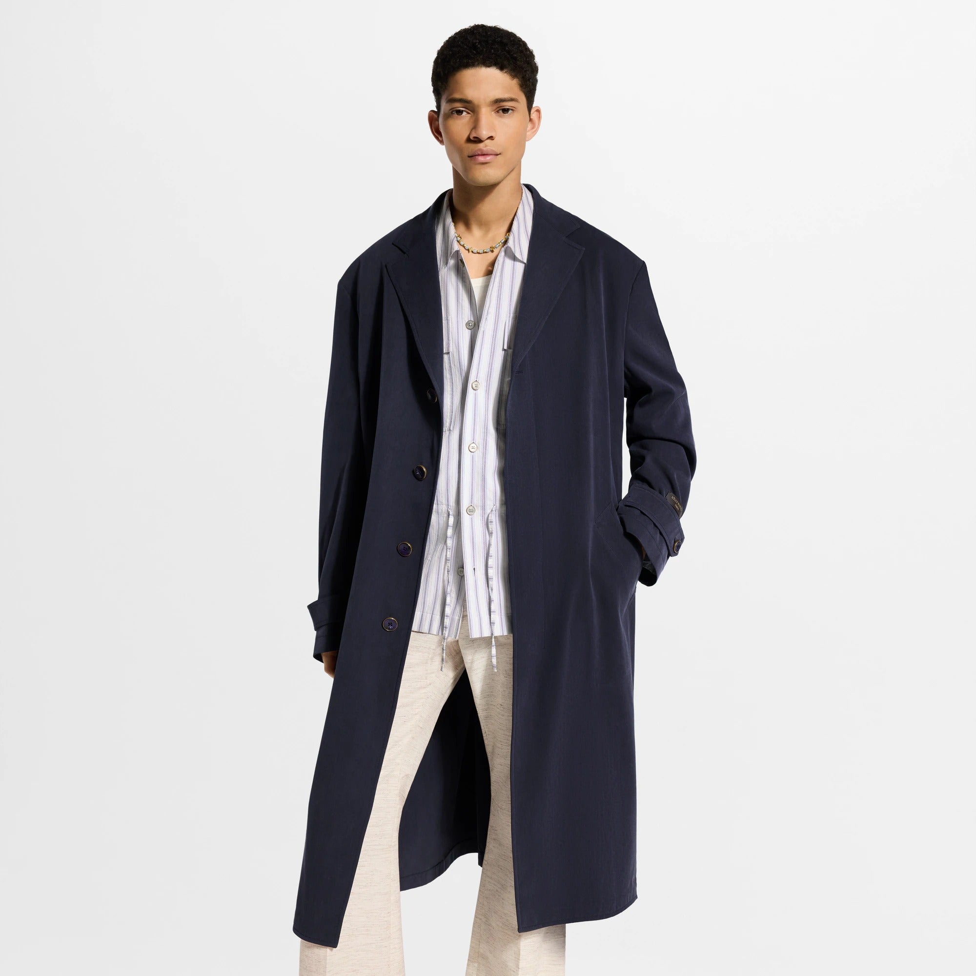 Lightweight Wool Silk Belted Coat