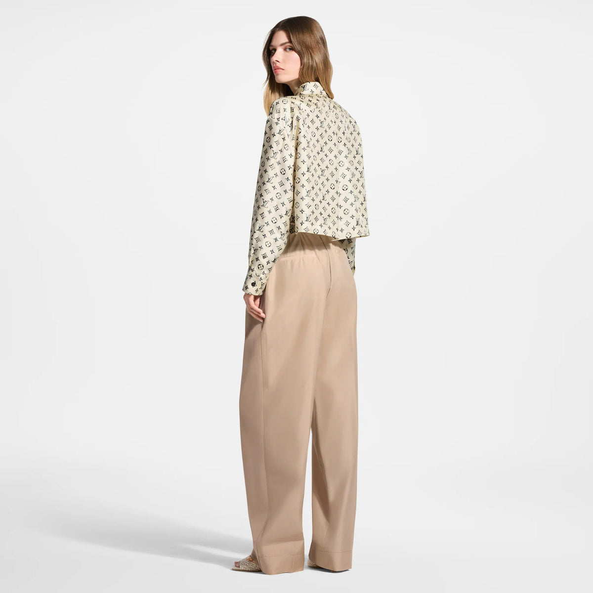 Tailored Wide-Leg Silk Pants