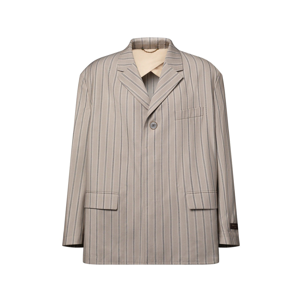 Striped Lightweight Wool Silk Jacket