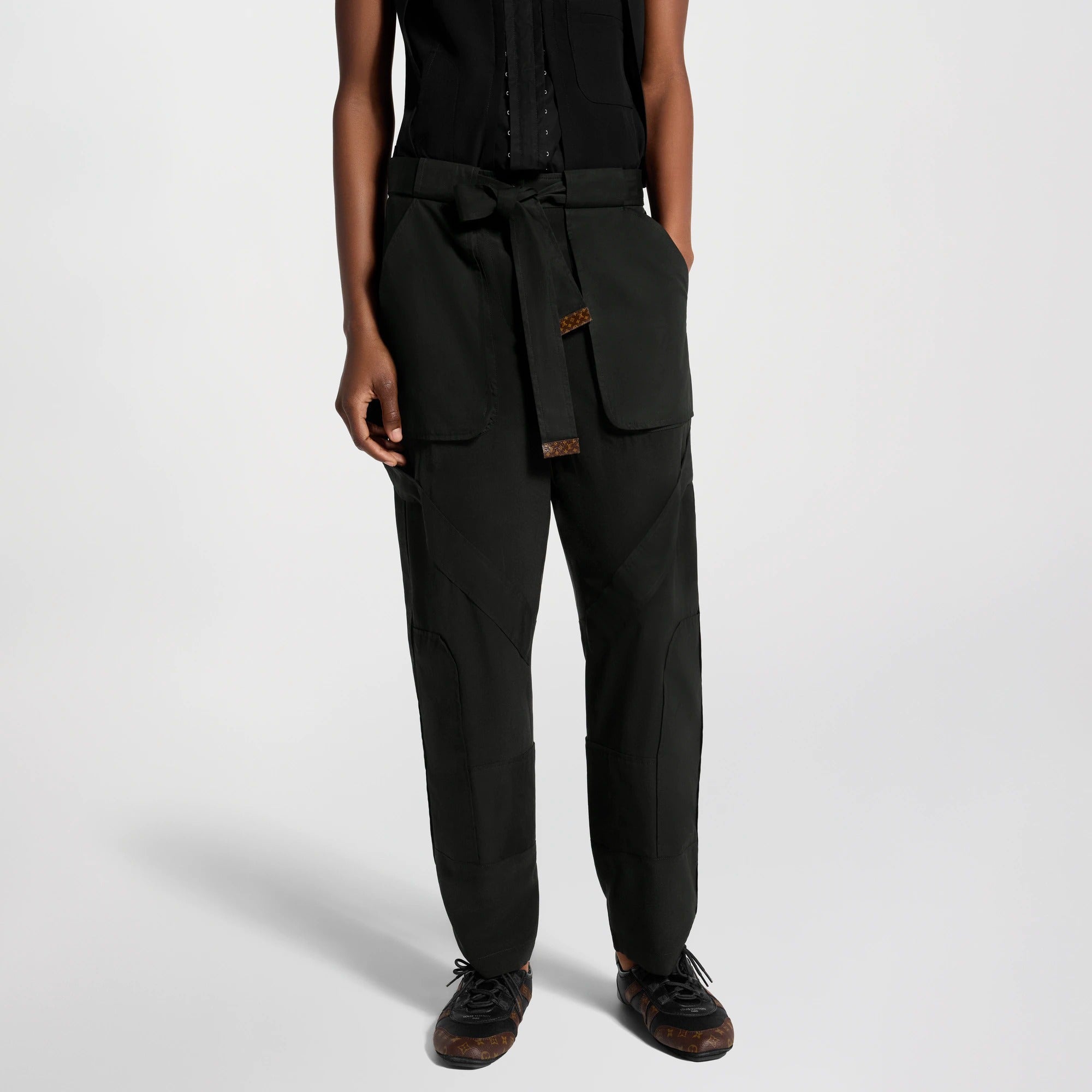 Poplin Insert Silk Cargo Pants