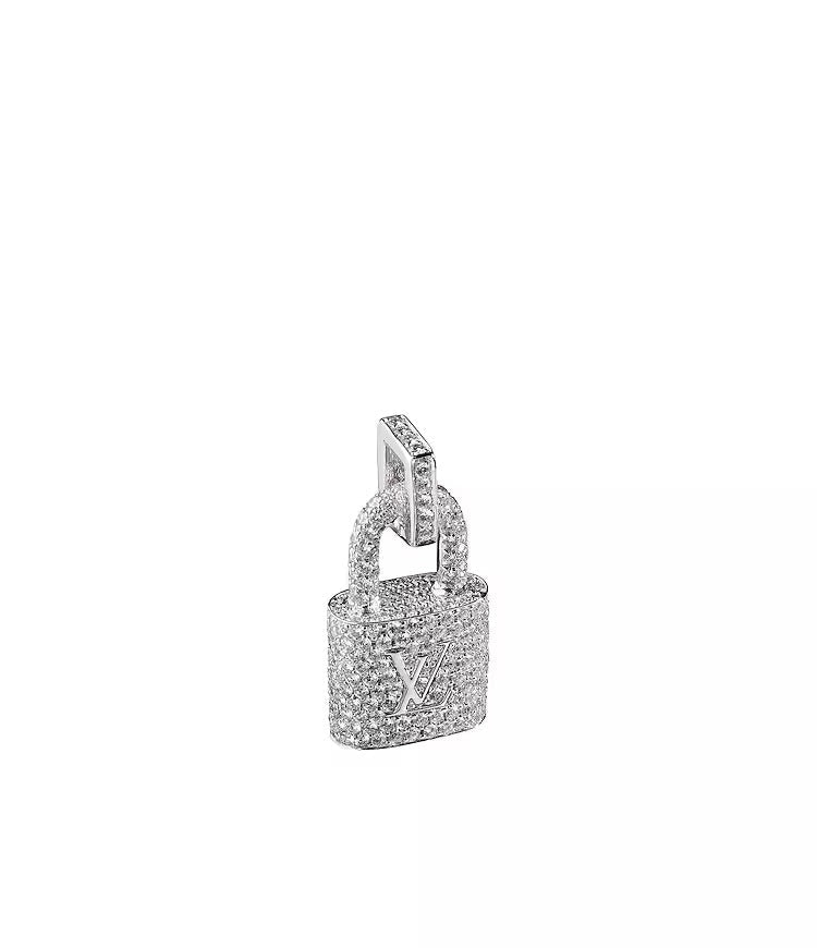 Lock It Padlock Pendant, White Gold and Pavé Diamond