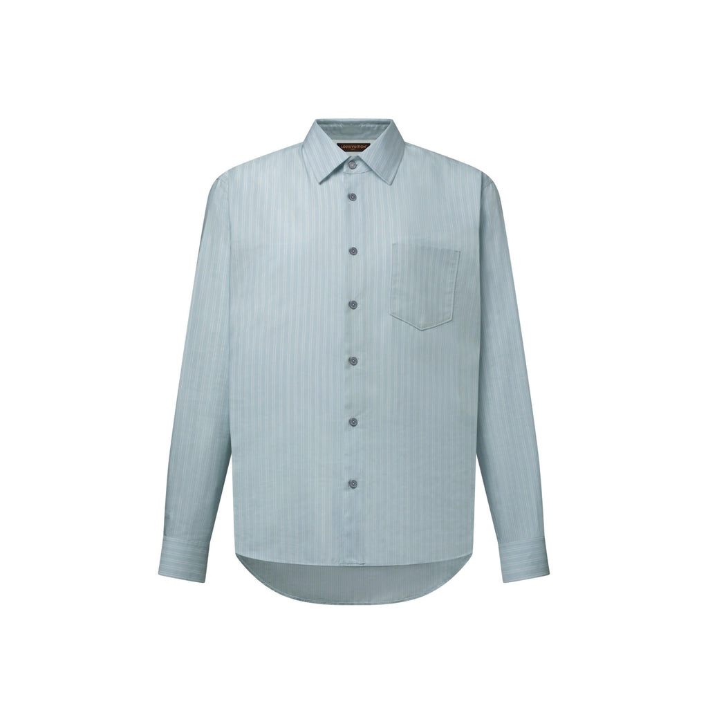 Striped Long-Sleeved Silk-Blend Shirt