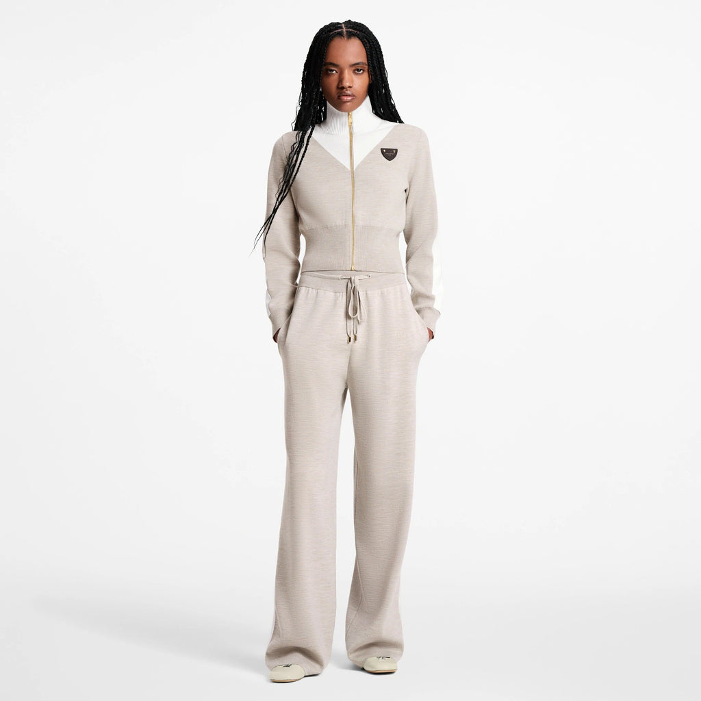 Stripe Accent Wide-Leg Jogging Pants