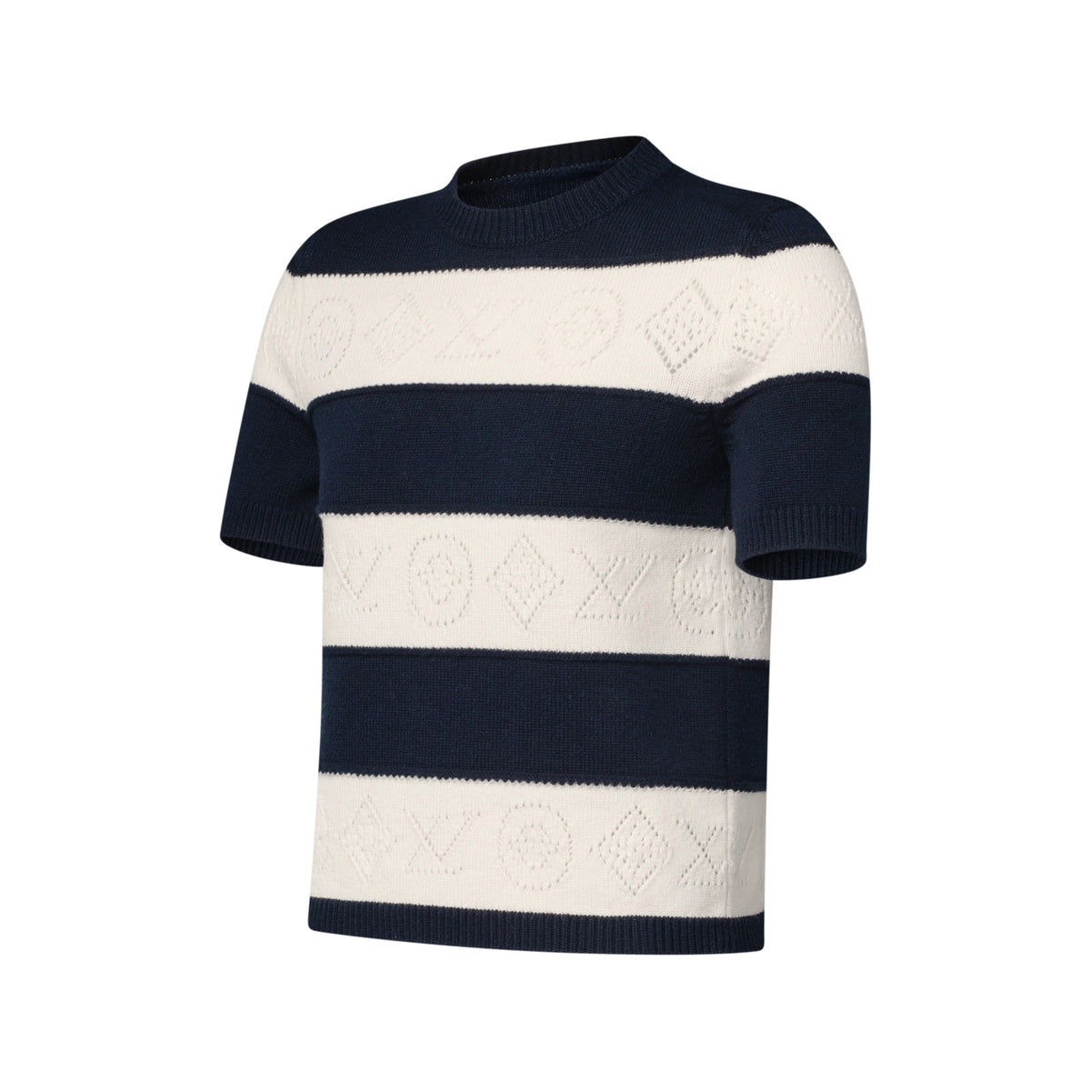 Openwork Striped Knit Top