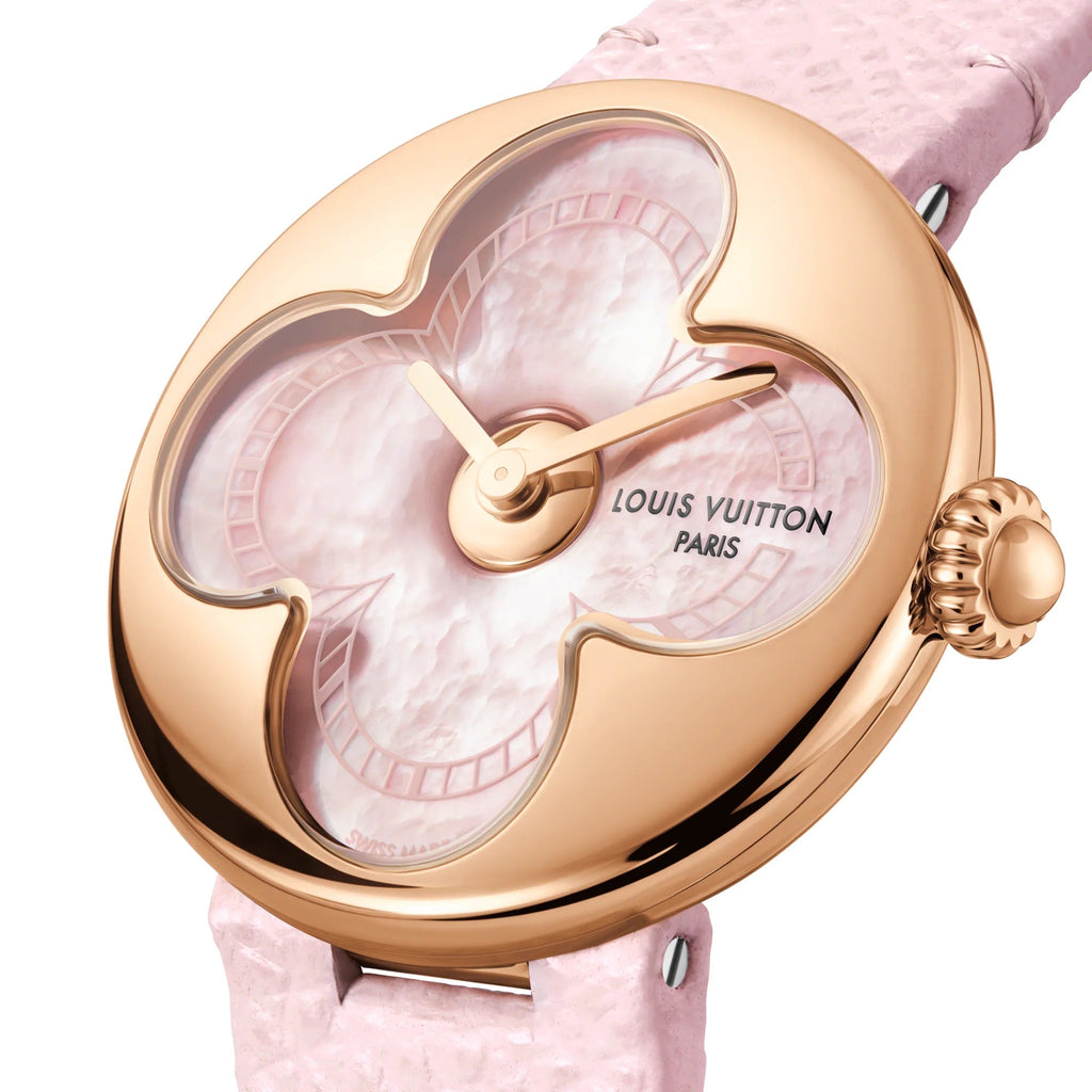 Color Blossom, Quartz, 26 MM, Rose Gold and White Mother-Of-Pearl with Pink Hues