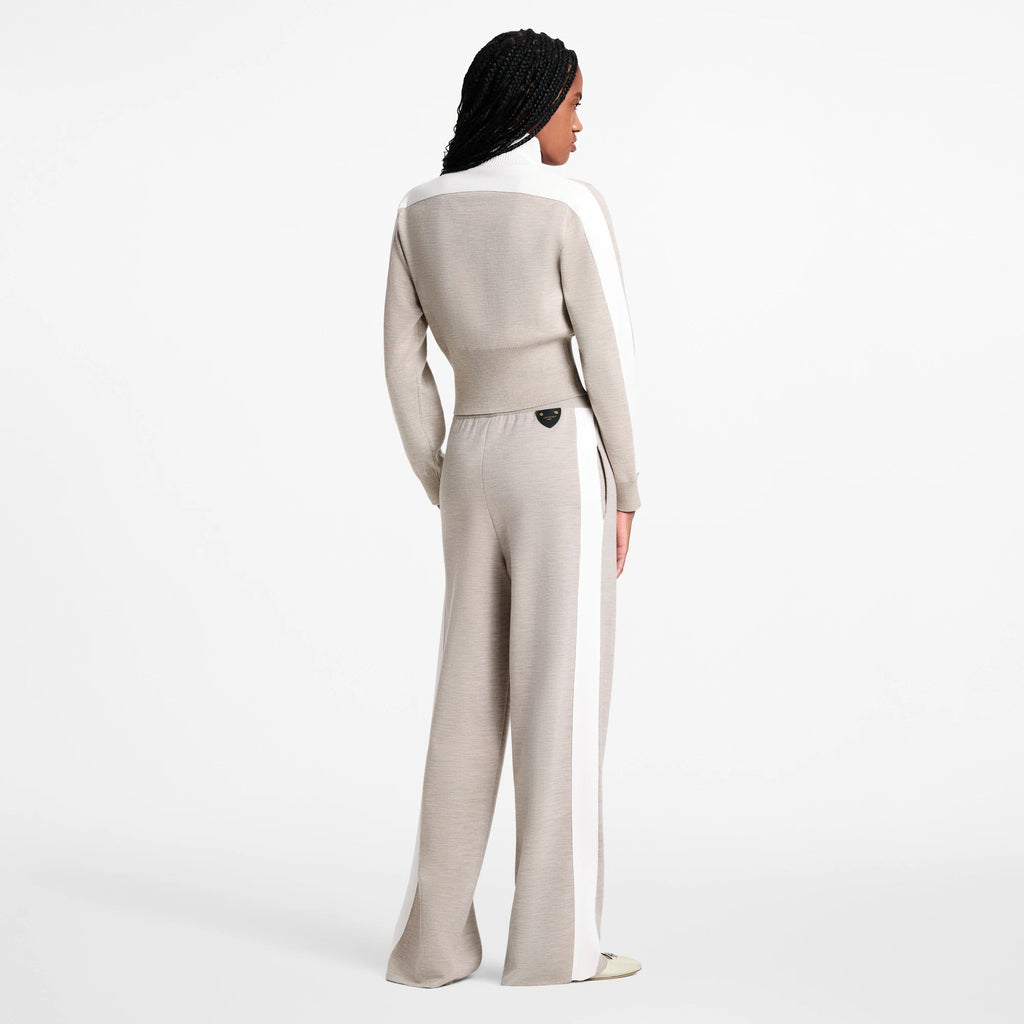 Stripe Accent Wide-Leg Jogging Pants