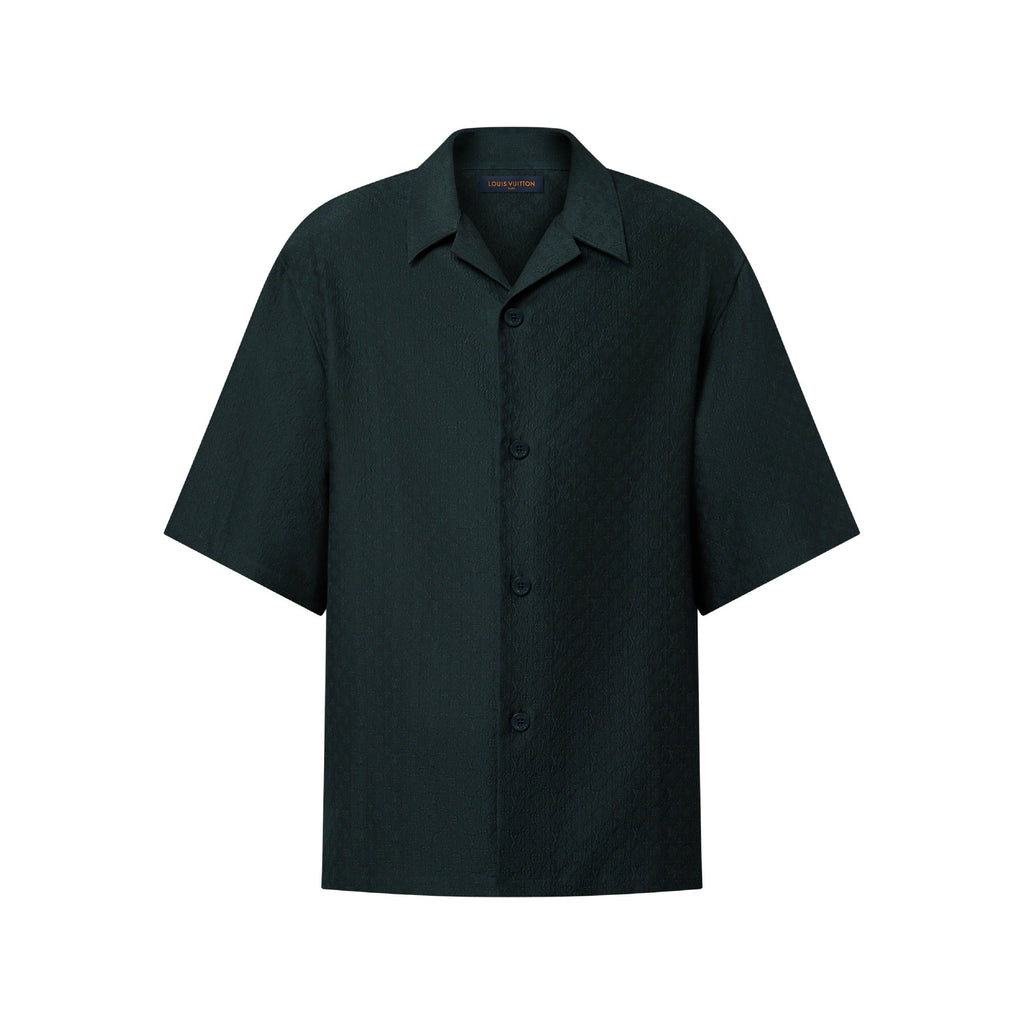 Mini Monogram Silk-Cotton Blend Short-Sleeved Shirt