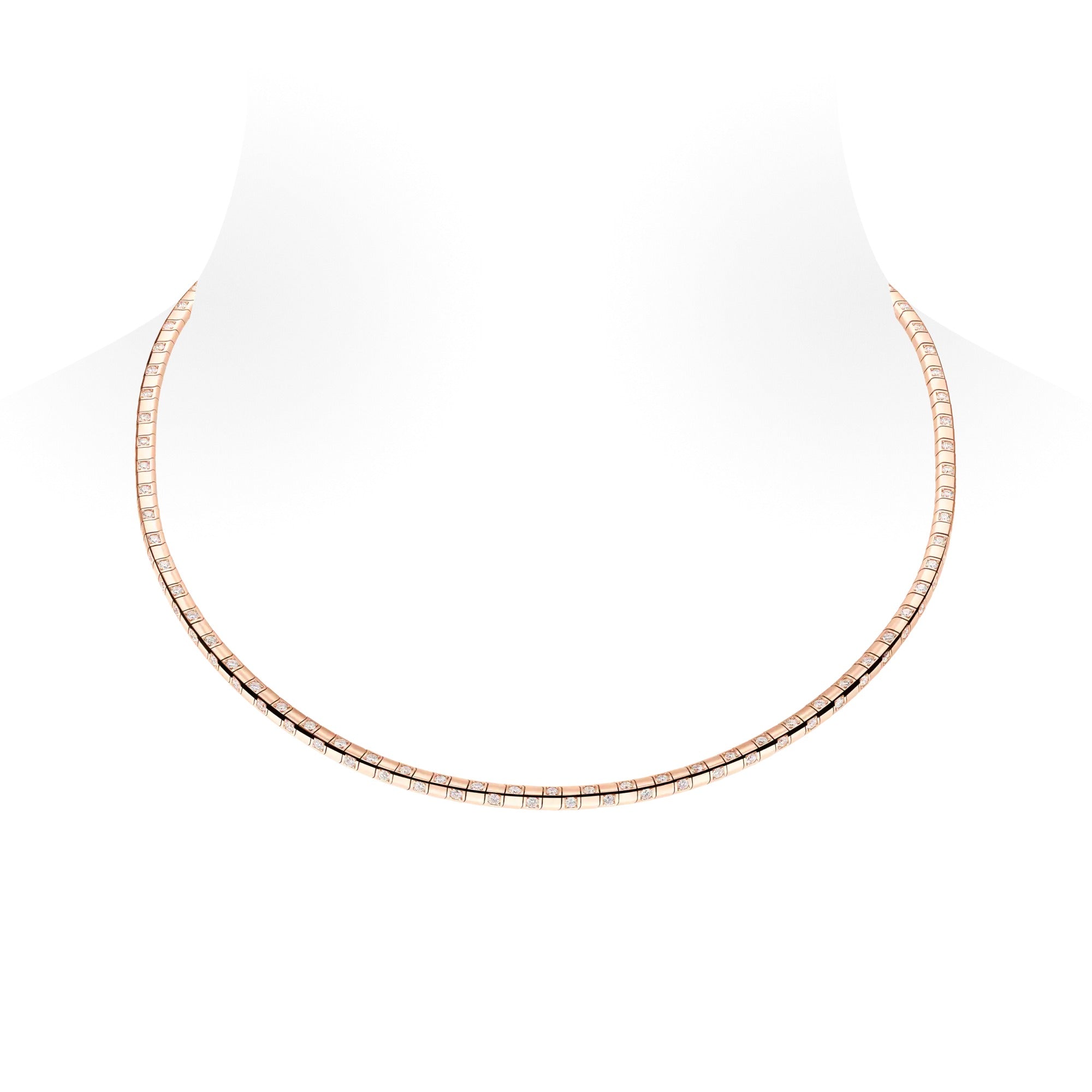 Le Damier de Louis Vuitton Small Necklace, Rose Gold and Diamonds