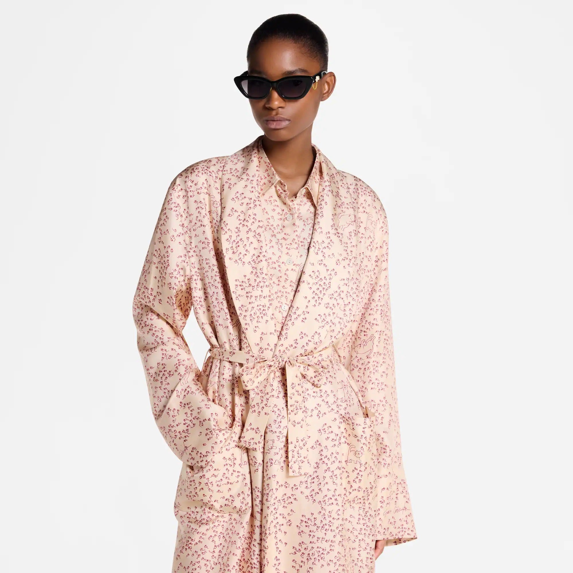 Cat-and-Mouse Print Robe