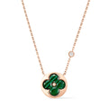 Color Blossom BB Sun Pendant, Pink Gold, Malachite and Diamond