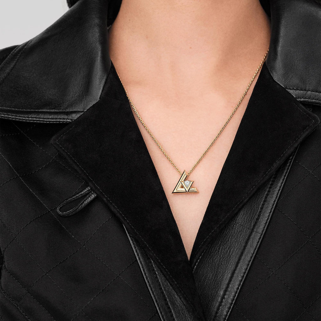 LV Volt One Large Pendant, Yellow Gold And Diamond