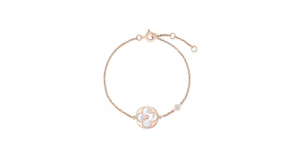 Color Blossom BB Sun Bracelet, Pink Gold, White Mother-of-Pearl and Diamond