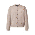 Collarless Jacquard Cardigan