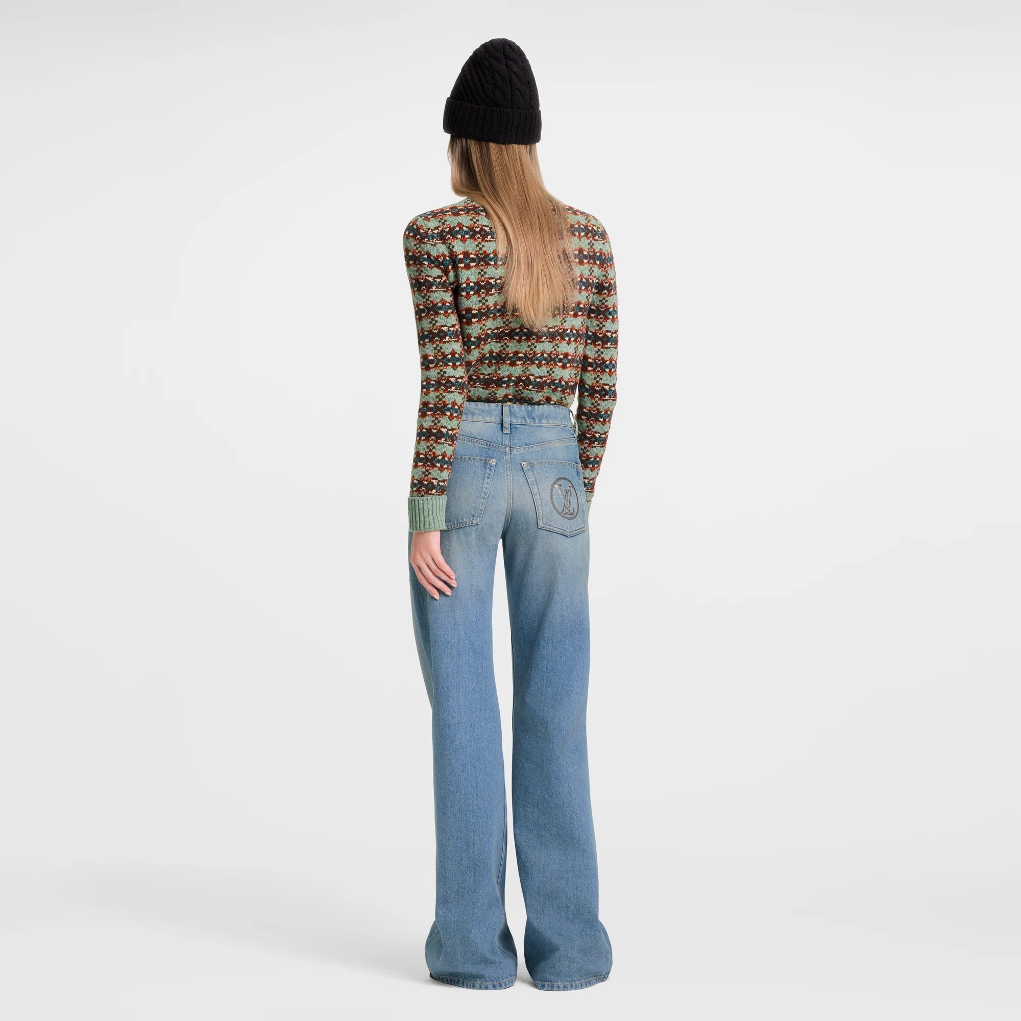 Signature Sequin Accent Flared Jeans