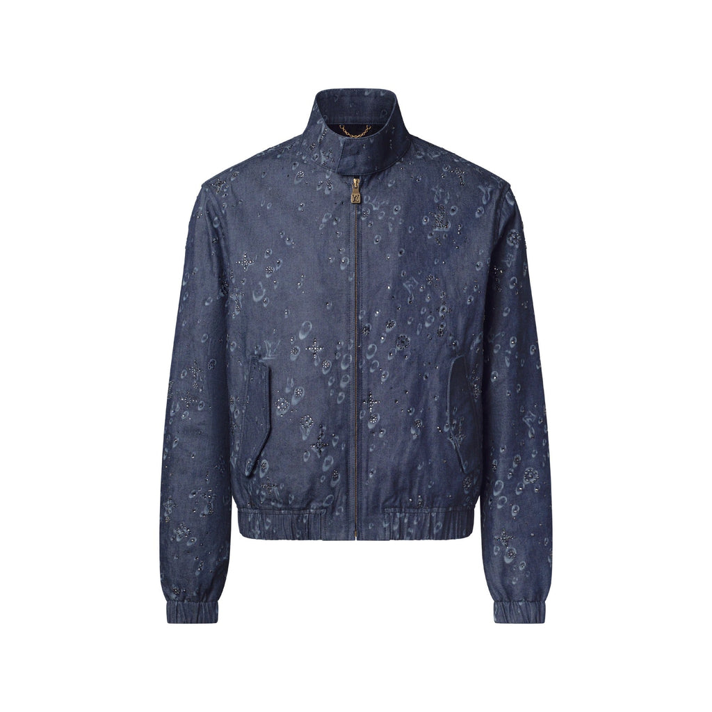 Embellished Denim Harrington Jacket
