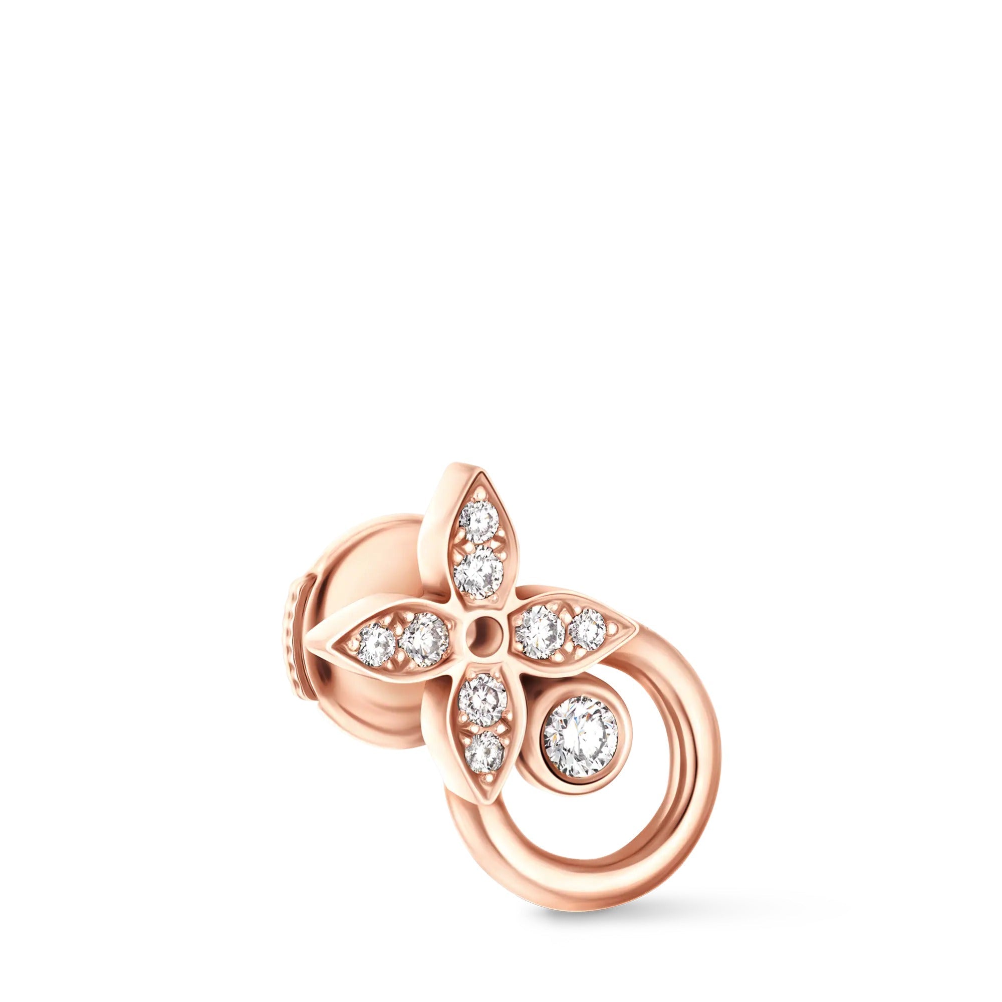 Idylle Blossom Earring, Pink Gold and Diamonds - per unit