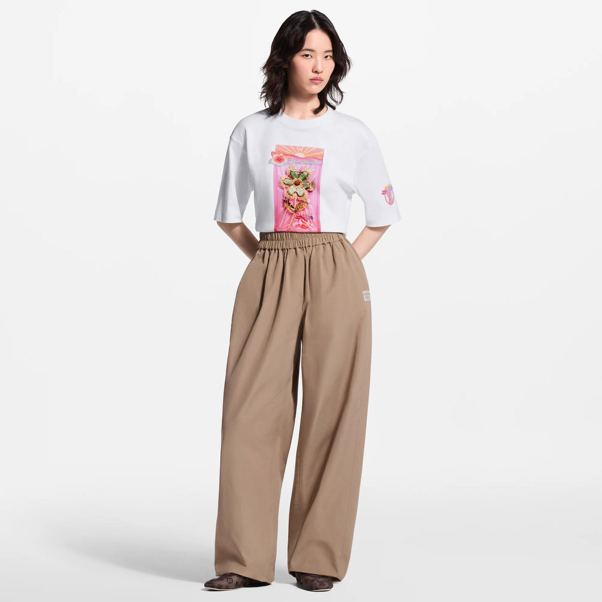 Wide-Leg Cotton Pants