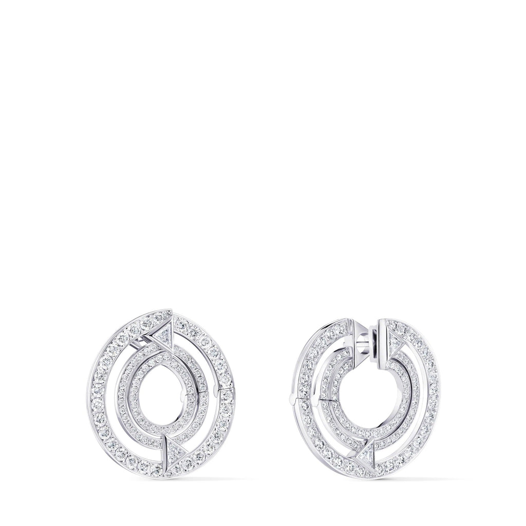 Pure V Hoops, White Gold and Diamonds