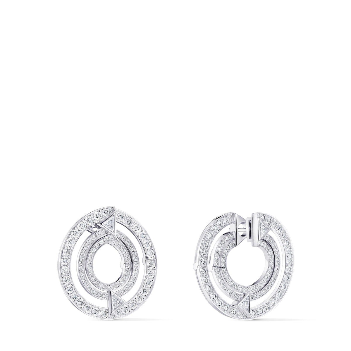 Pure V Hoops, White Gold and Diamonds