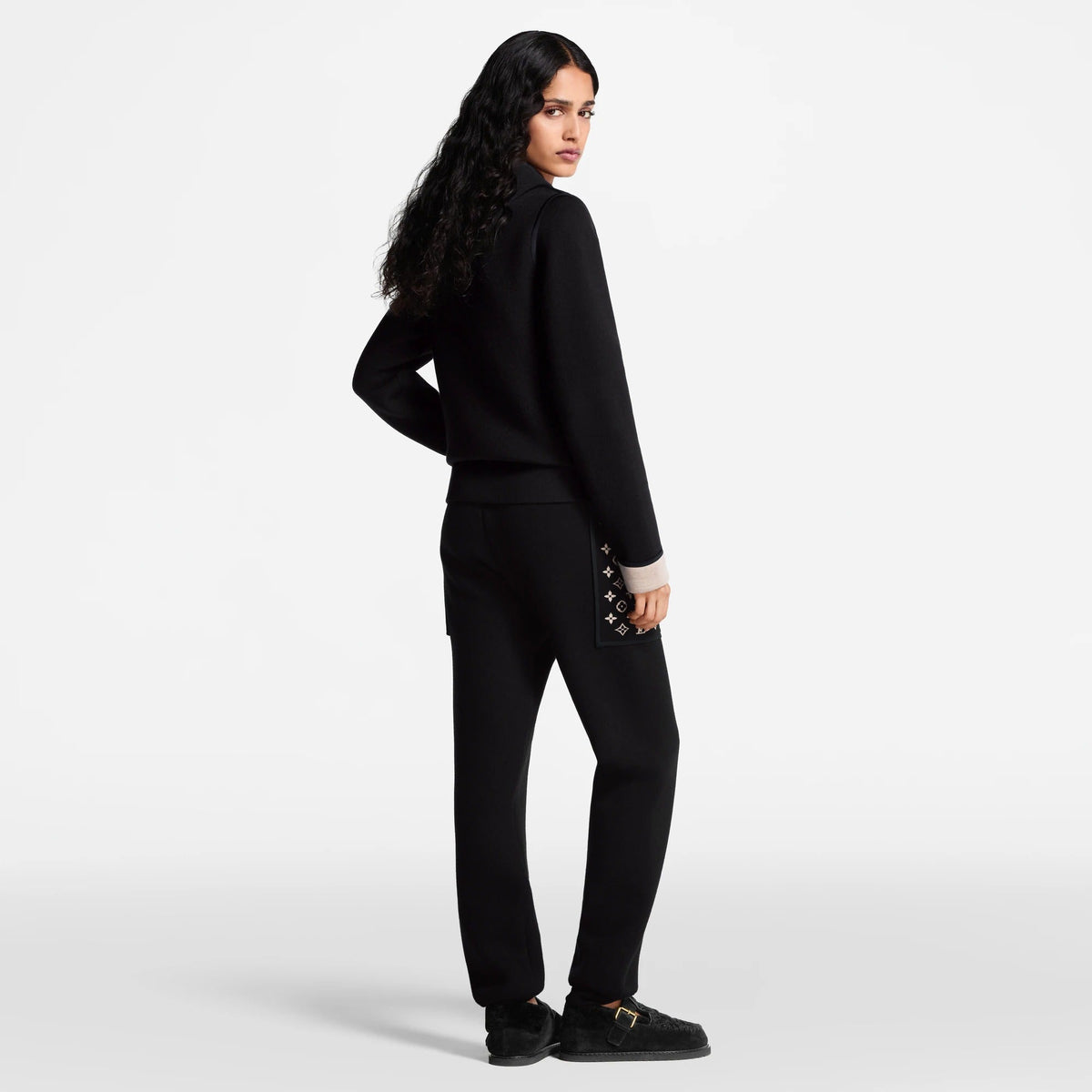 Monogram Accent Zip-Up Hoodie