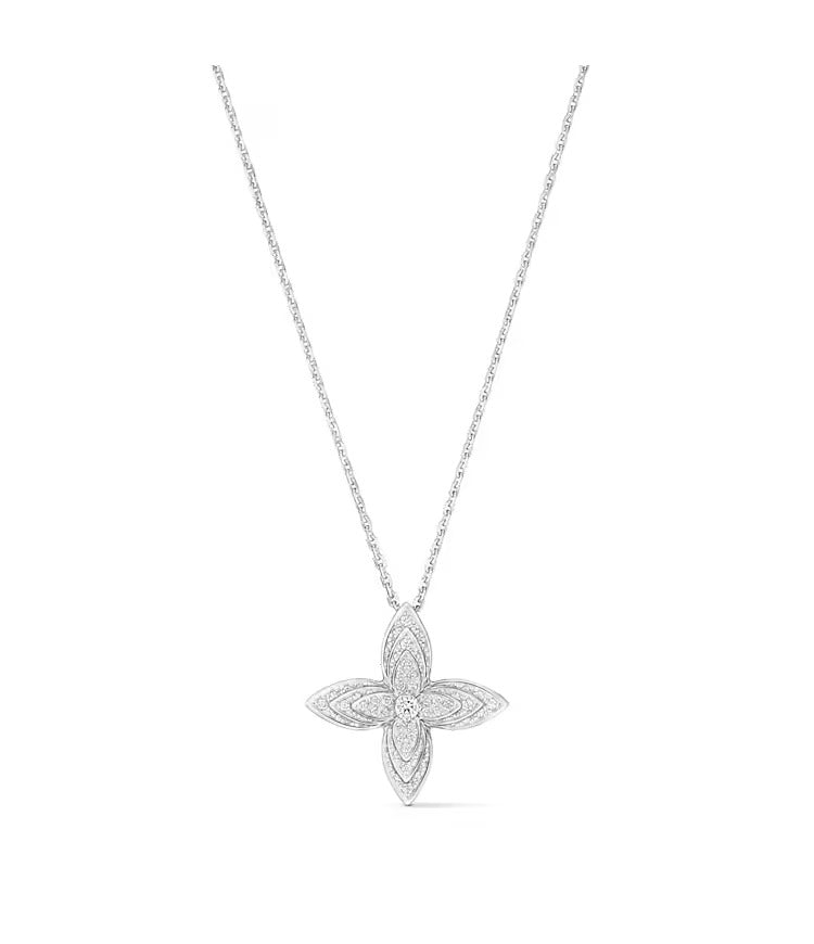 Idylle Blossom Pendant, White Gold & Diamonds