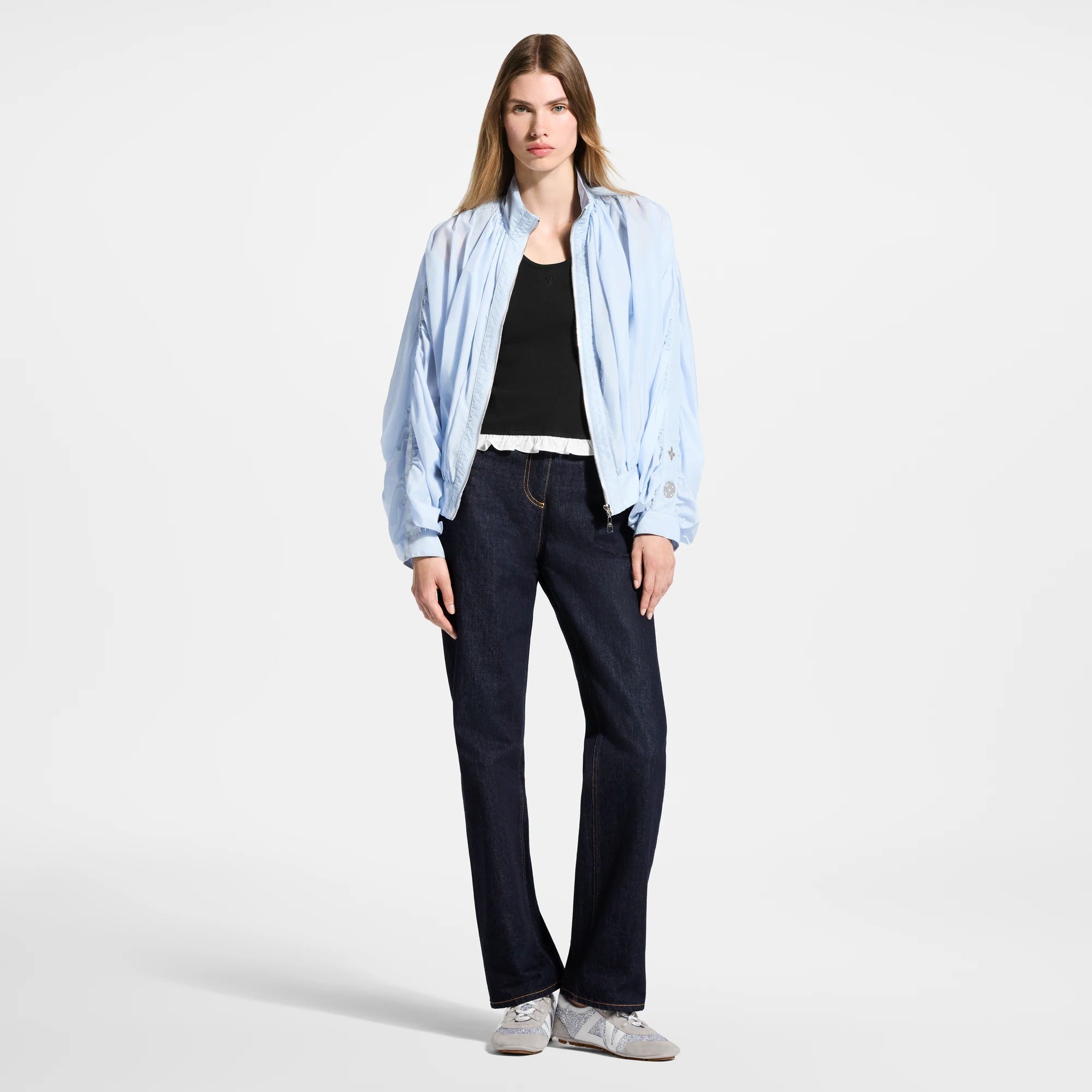 Ruched Bomber Jacket