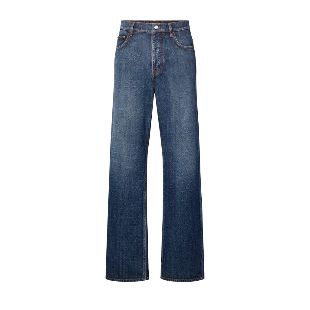 Monogram Washed Denim Skate Pants