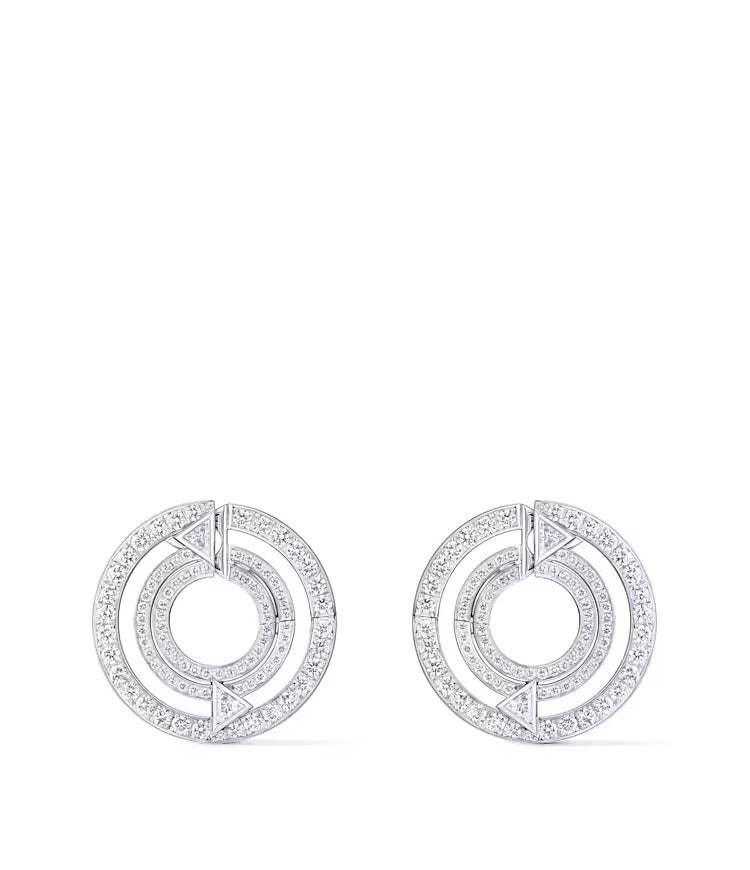 Pure V Hoops, White Gold and Diamonds