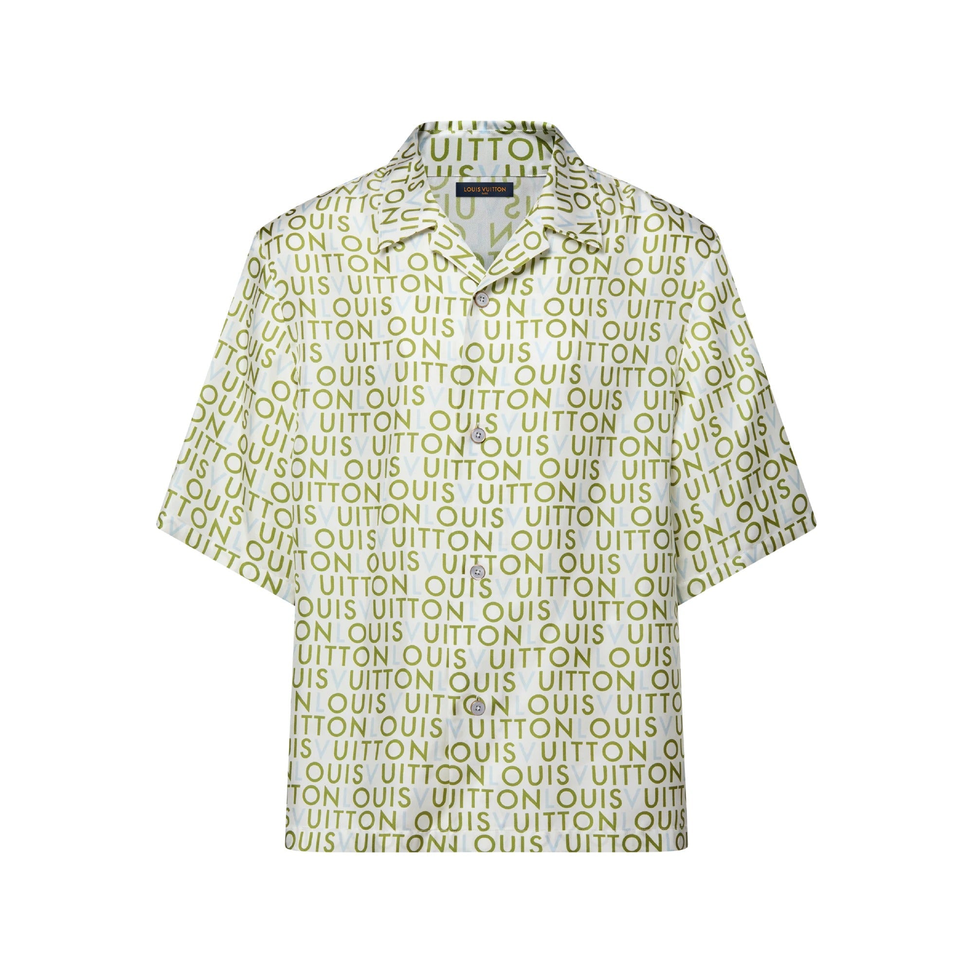 Short-Sleeved Printed Silk Shirt