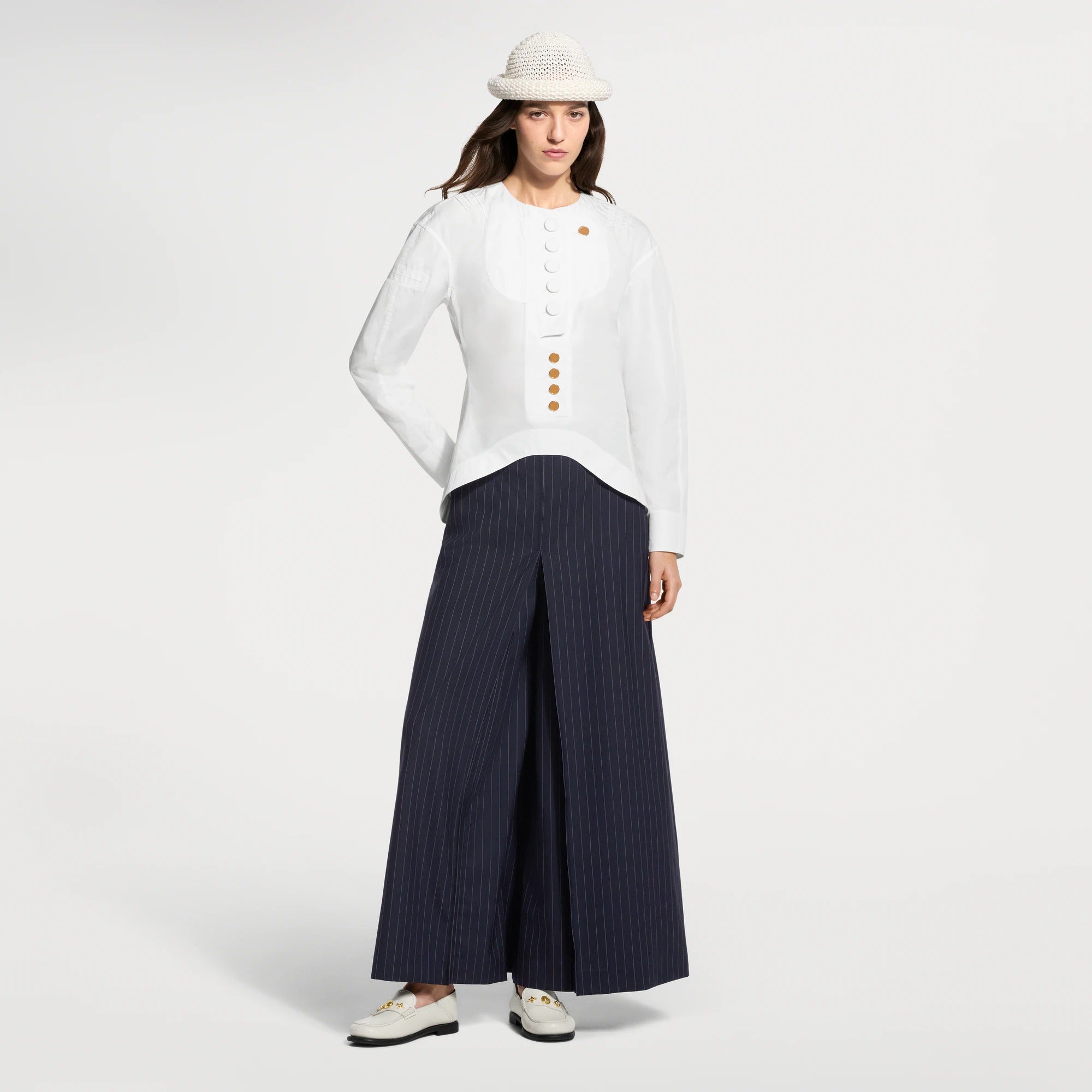 Asymmetrical Bib Blouse