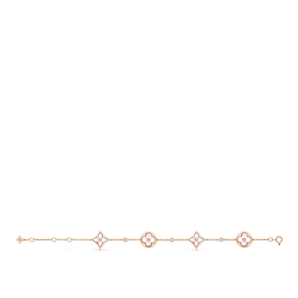 Color Blossom BB Star and Sun Multi-Motif Bracelet, Pink Gold, White Mother-of-Pearl and Diamonds