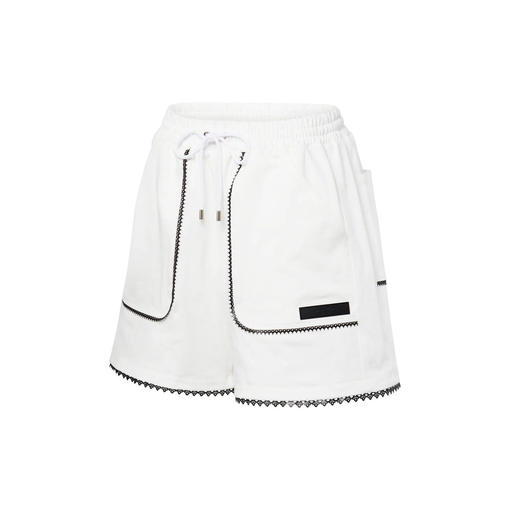 Graphic Lace Accent Shorts