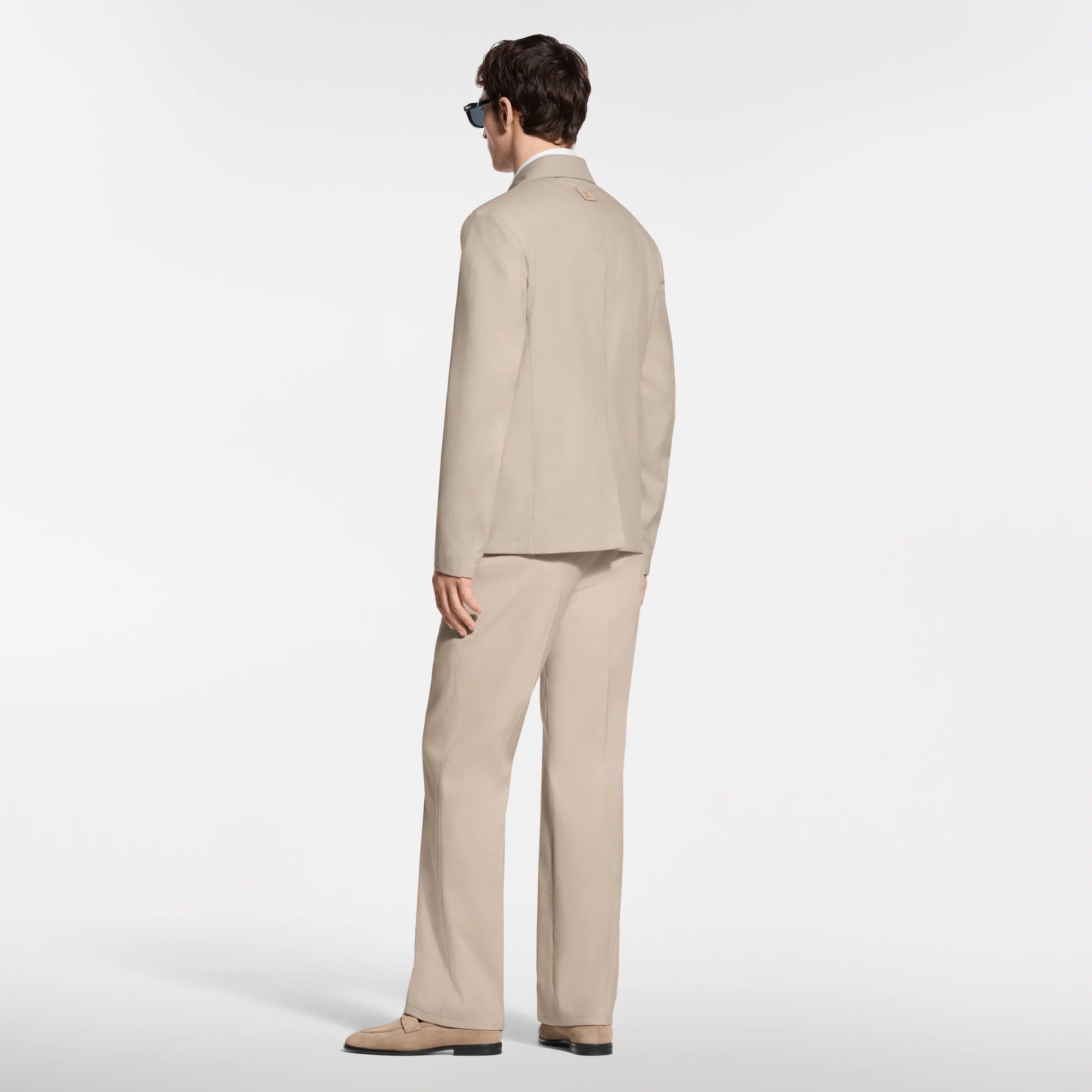 Cotton-Silk Tailored Workwear Pants