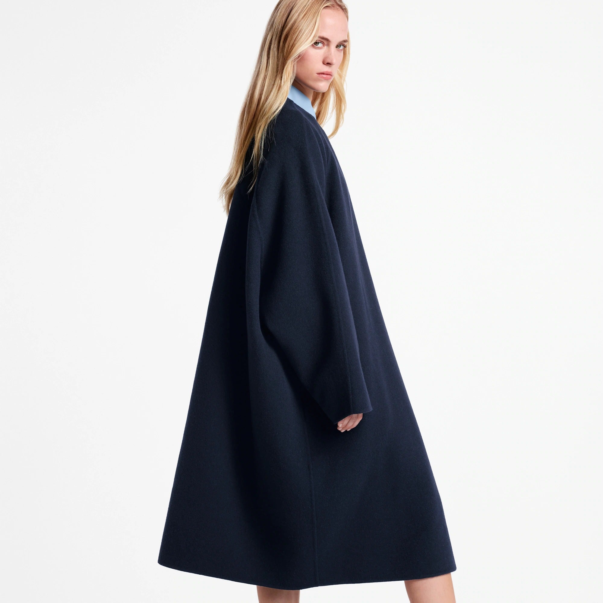 Drape Front Long Coat