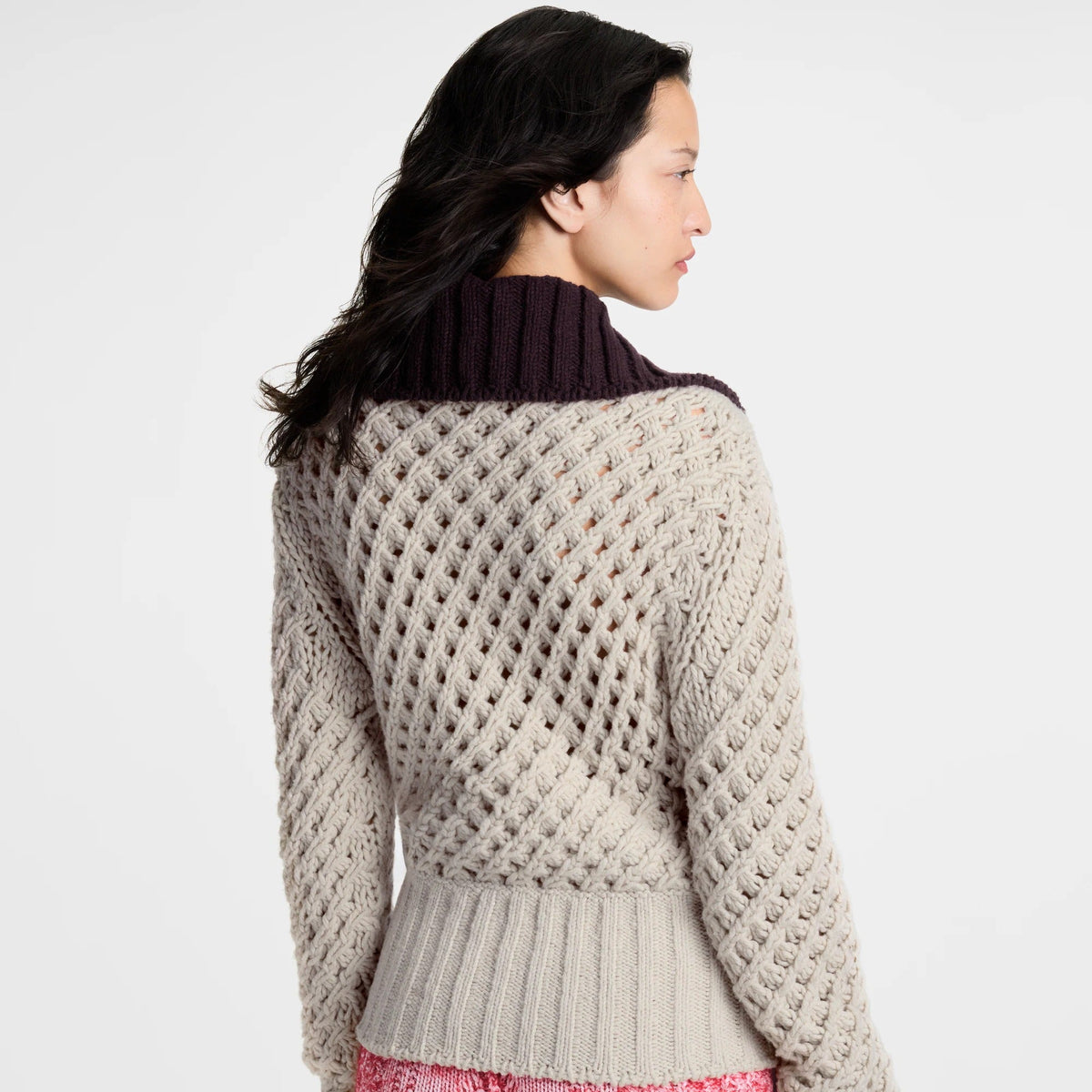Color-Blocked Knit Jacket